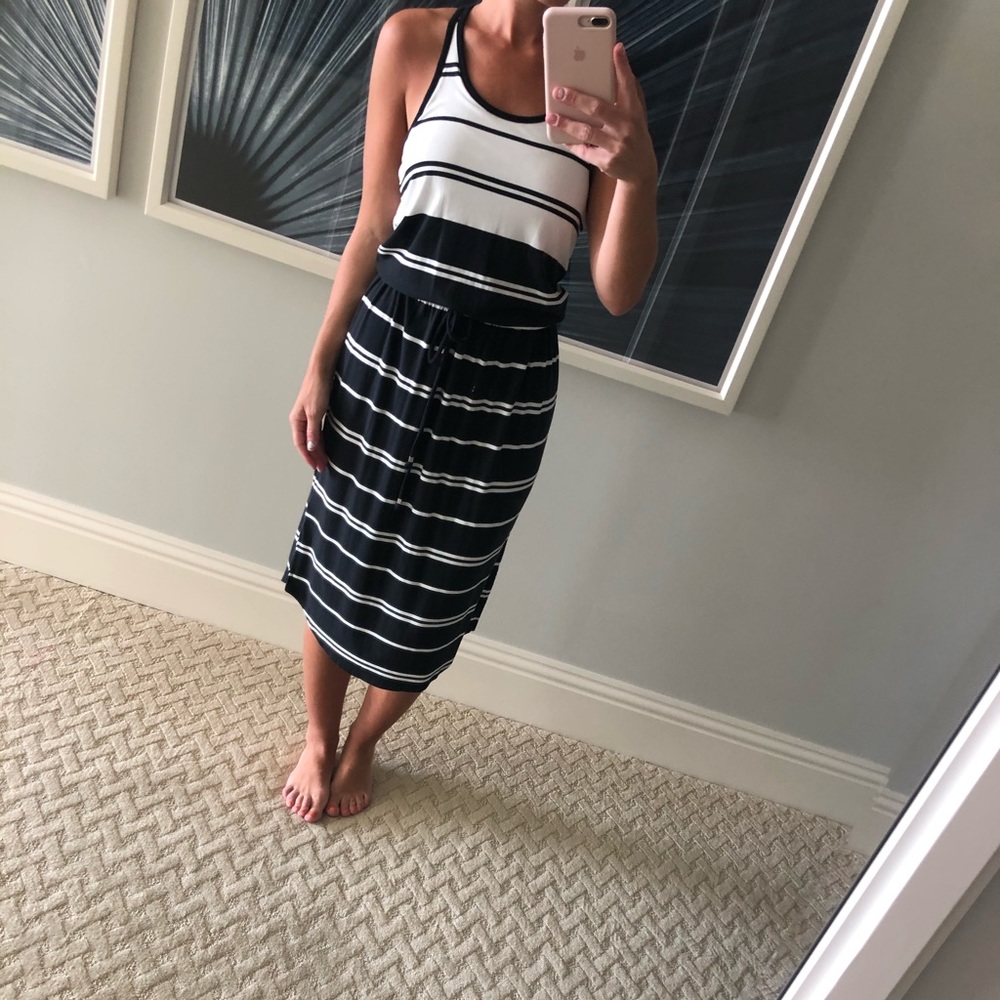 Athleta striped midi dress